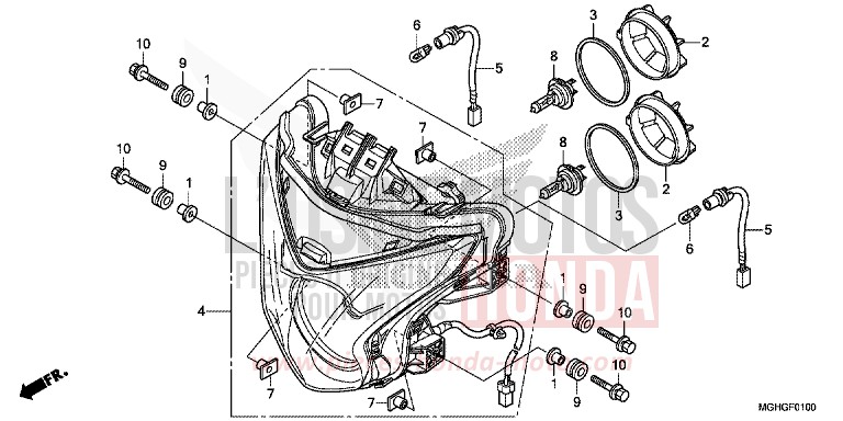 PROJECTEUR de VFR1200X "Crosstourer" DCT PEARL COSMIC BLACK (NHA64) 2016
